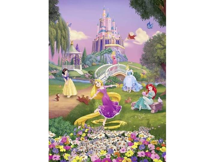 Komar Disney Fototapete PRINCESS SUNSET 184 x 254 cm Tapete, Wand Dekoration, Prinzessinnen, Kinderzimmer, Mädchenzimmer, Schloss 4-4026