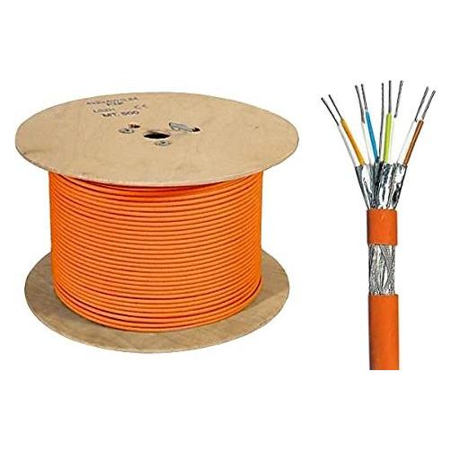 Dinic Cat.7 Netzwerk-Installationskabel, PiMF, 500m 100Ohm, 10GB, AWG 23, 1000 MHz, FRNC-B, orange (PiMF, CAT7, 500 m) (40926042)