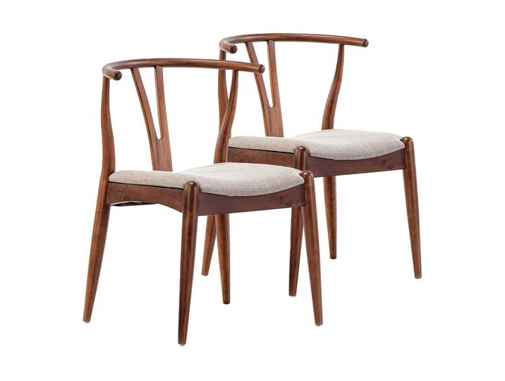STUHL 2er-Set Rustic Nussbaum Farbe