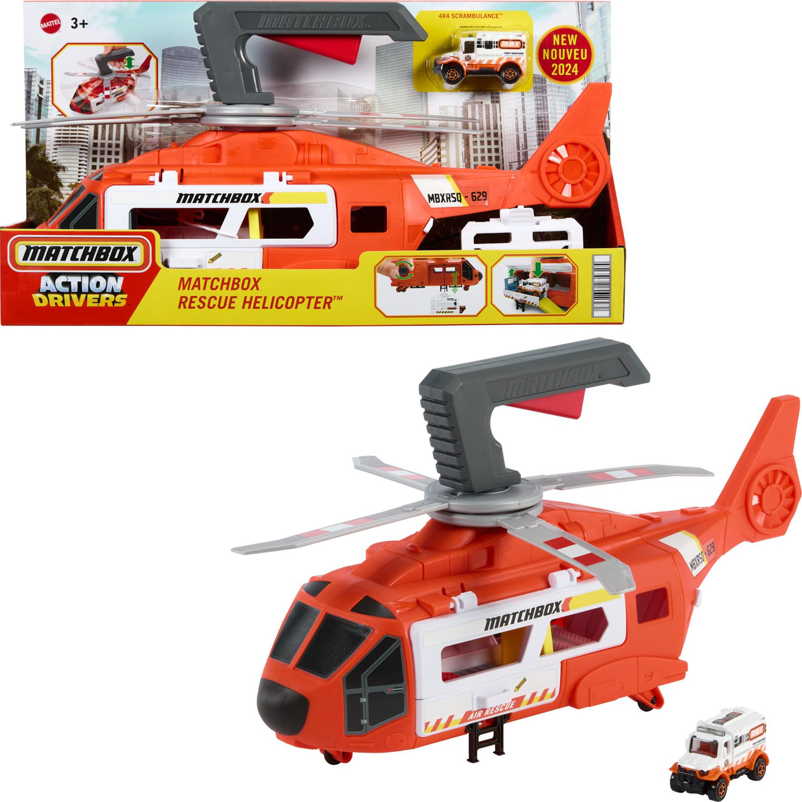 Matchbox Action Drivers HXM74 Auto- en railsset, Meerdere kleuren