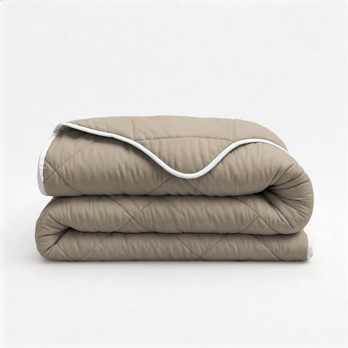 Fresh and Co Dekbed Zonder Overtrek Taupe 240 x 200 cm - Microfibre - Wasbaar op 40 graden - Met Ritssluiting