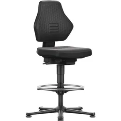 Bimos, Bürostuhl, Arbeitsdrehstuhl Air Flow Bodengleiter + Fussring Supertec-Gewebe schwarz 570-850 mm
