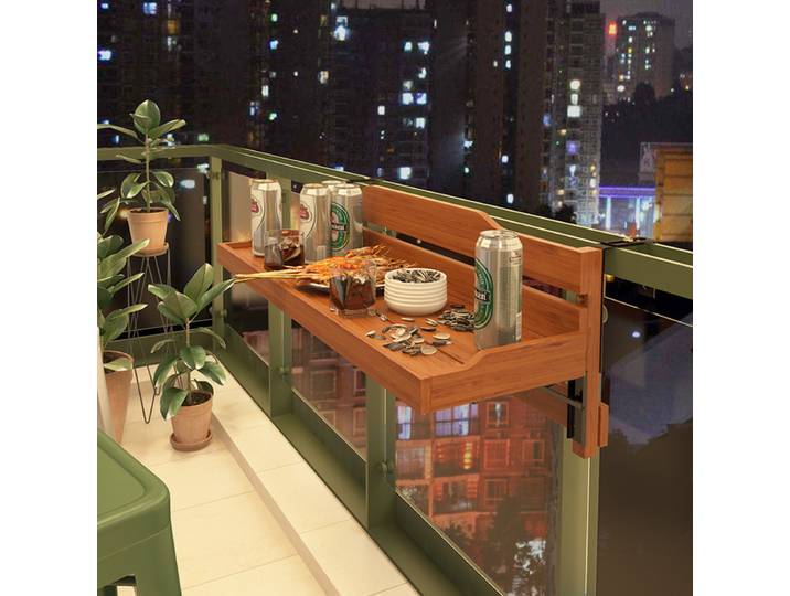 Table d'extérieur pliable, garde-corps de balcon, support de fleurs suspendu, support de rangement, main courante de balcon, support de Pot de fleur succulente