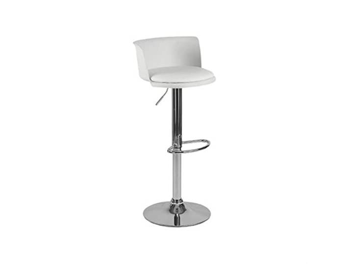 Küche Eisenhocker, höhenverstellbarer Barhocker mit Rückenlehne(Weiß)