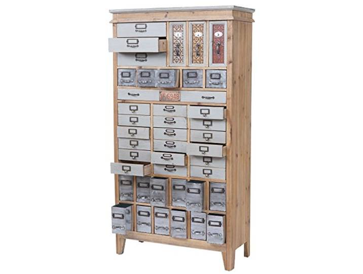 Mendler Apotheker-Schrank HWC-A43AM, Tanne Holz massiv Vintage 152x81x34cm Kommode, Shabby-Look