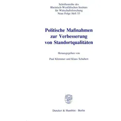 Politische Massnahmen zur Verbesserung von Standortqualitäten., Fachbücher