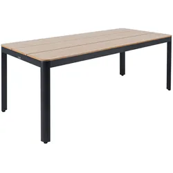 OUTFLEXX Tallinn Gartentisch, natur/schwarz, Alu/Holzimitat, 200 x 90 cm