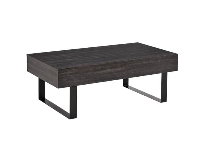 HOMCOM Couchtisch mit Schublade Sofatisch 110 x 60 x 40 cm, Dunkelgrau Wohnzimmertisch, Modern, mit Metallrahmen, Beistelltisch, Kaffeetisch, für Wohnzimmer