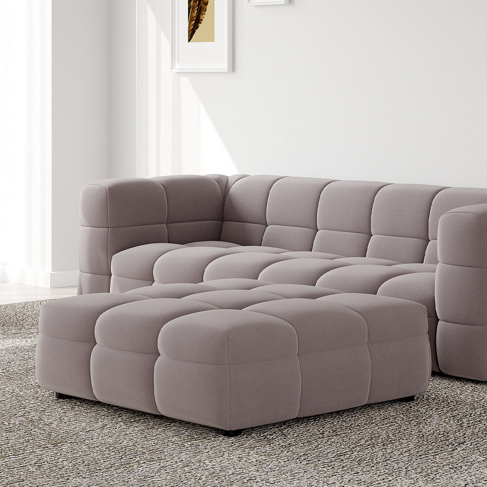 Fairmont Park Rappoli 100 cm W Square Cocktail Ottoman Taupe 36cm H X 100cm W X 100cm D