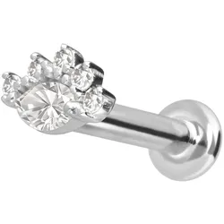 14 Karat Gold Labret mit Innengewinde MOISSANITE-AUGE