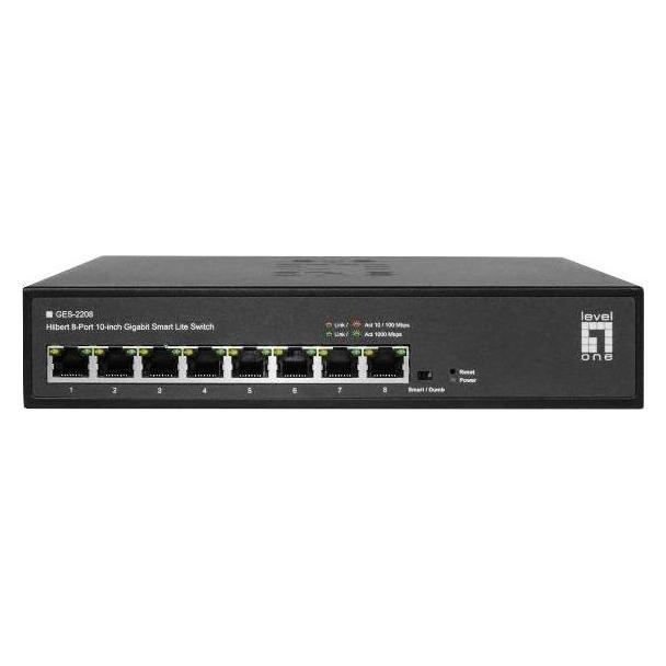 LevelOne GES-2208 Hilbert 8-Port 10-Zoll Gigabit Smart (8 Ports) (43431565)