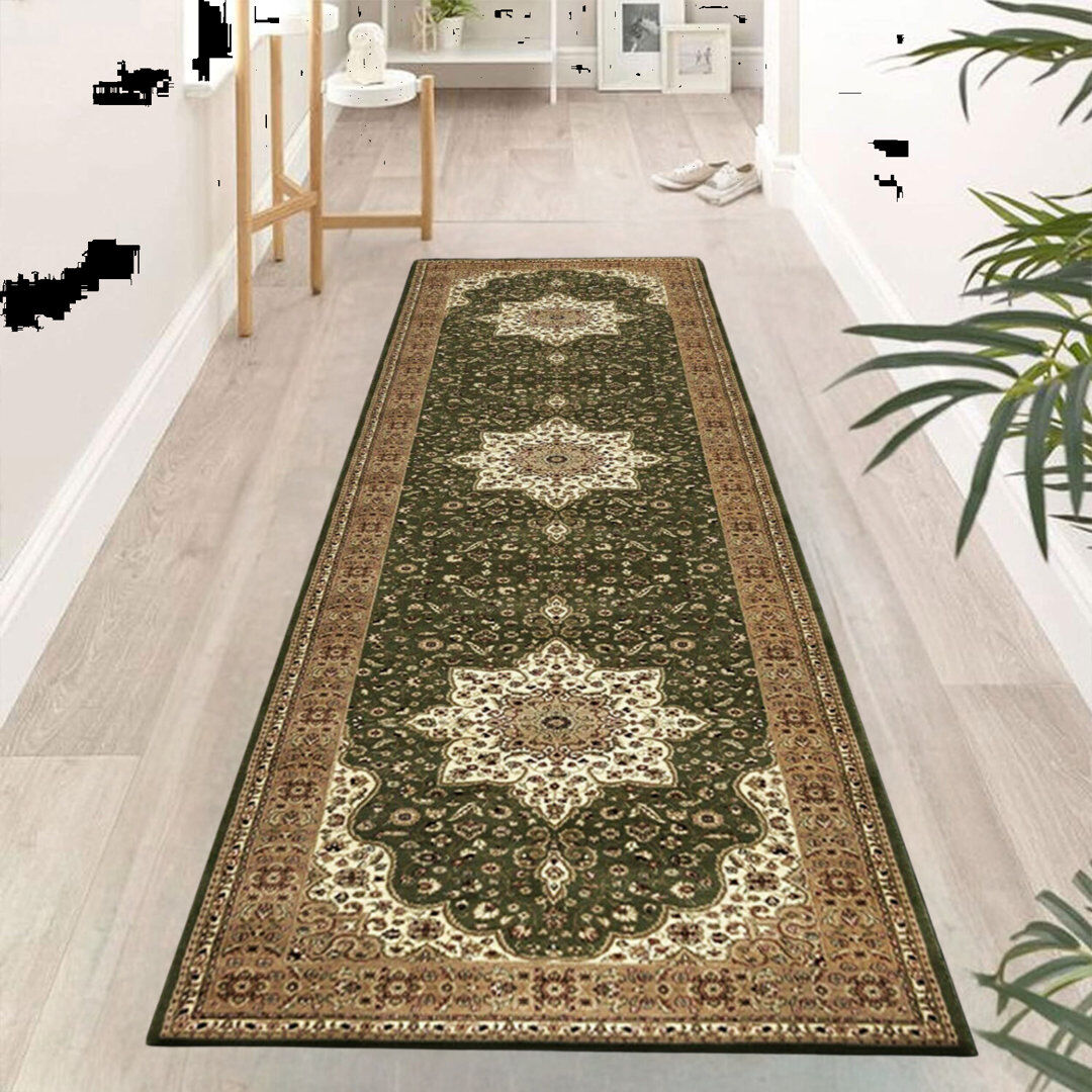 Marlow Home Co. Annino Runner Oriental Kilim Green;Brown Runner 80 x 300cm