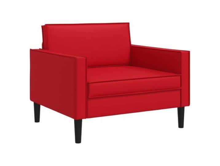 KDVXBCQJH Modernes XL Sessel Kunstleder Polstersessel Rot Wohnzimmer Bequemer Polstersessel mit breiter Sitzfläche aus Kunstleder, ideal als Relaxsessel im Wohnzimmer oder Schlafzimmer.