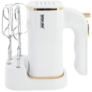 Better Chef Better Results 5 Speed Hand Mixer with Turbo Boost and Storage Stand in White