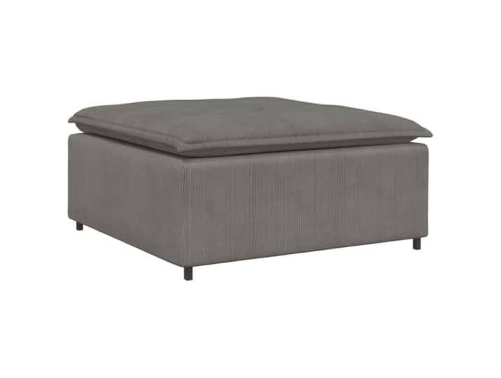 Makastle Modularer Fußhocker Hellgrau Cordstoff 100x100x48 cm