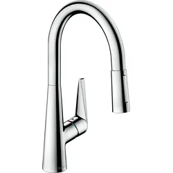 hansgrohe Talis S M51 Einhebel-Küchenmischer 200, Ausziehbrause, 2-jet, 72813000, Farbe: Chrom