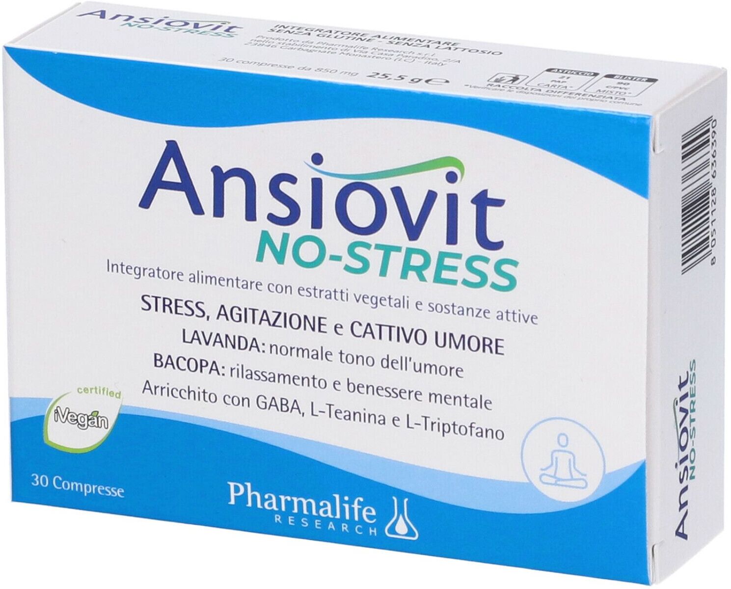 PHARMALIFE RESEARCH Srl Pharmalife Research, Ansiovit - No Stress, 30 Compresse