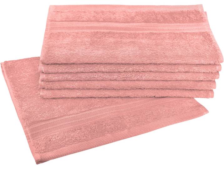 Gaestehandtuecher DYCKHOFF Siena , rot (rosenholz), B:30cm L:50cm, Frottier, Obermaterial: 100% Baumwolle, Handtücher, Gaestehandtuecher, mit Bordüre