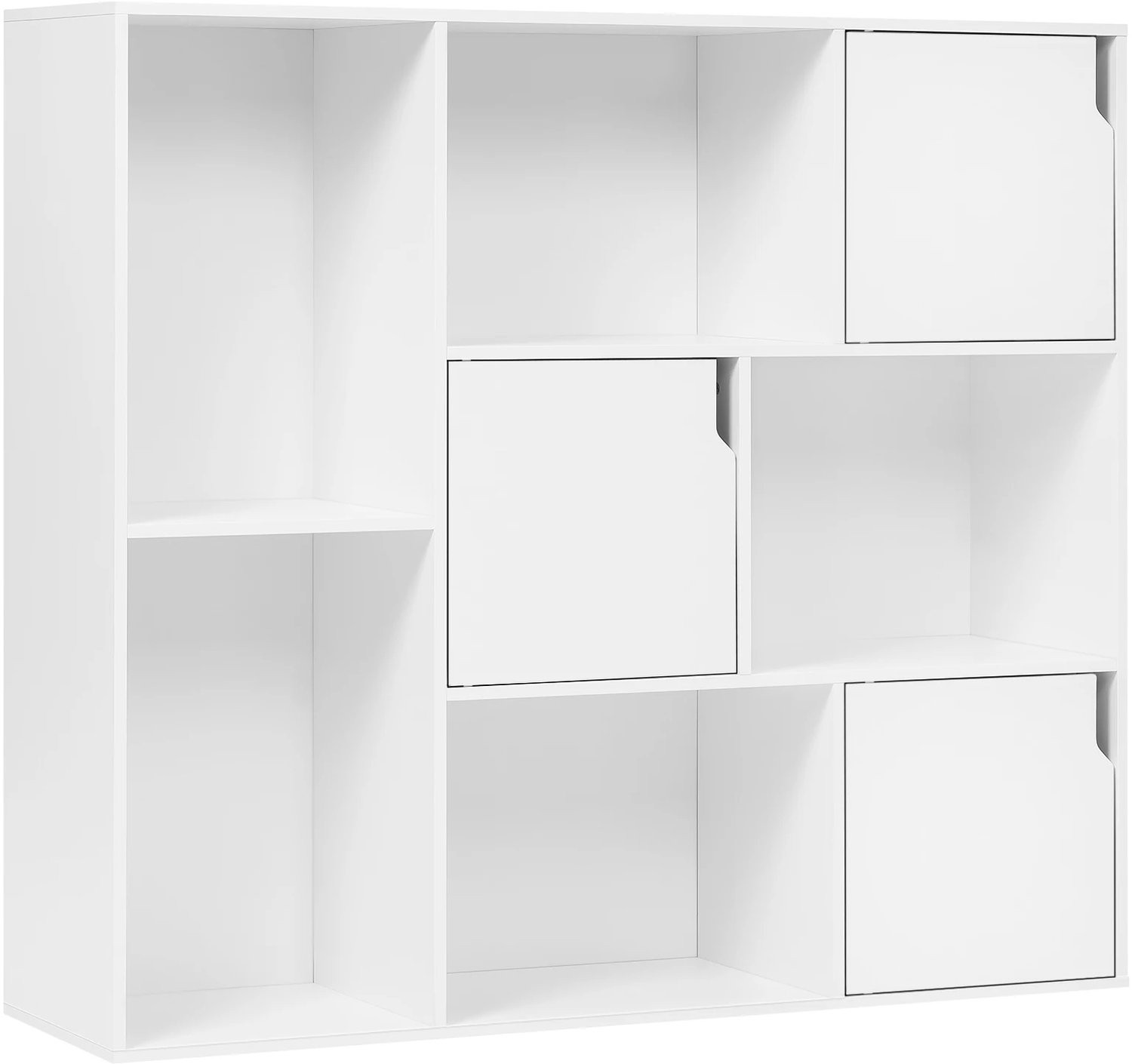 Happiq Staande boekenkast met 8 verstelbare compartimenten - Wit