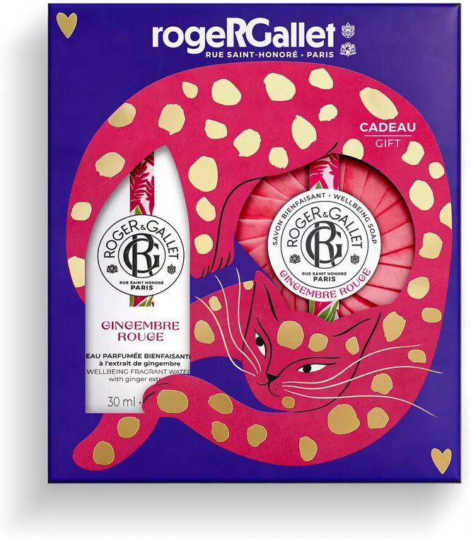 Roger & Gallet - Geschenkset Duftendes Wasser Wohltuendes Ingwer Rot 30ml und Seife 100g, Set