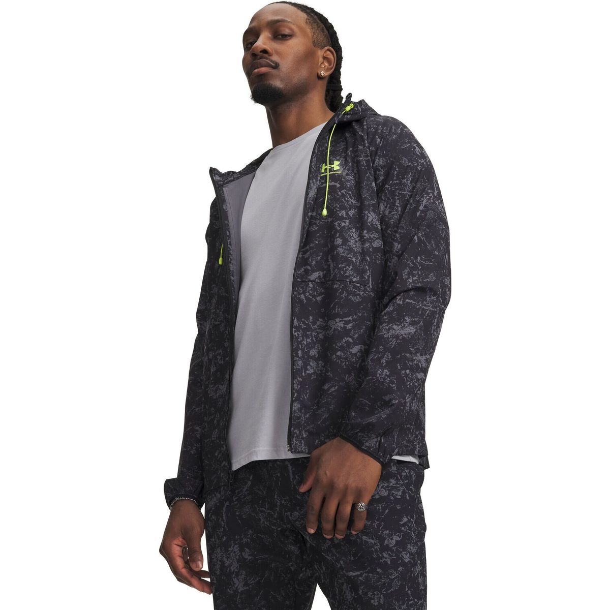 Under Armour Vibe Woven Jacket black green citrine (008) XXL 6003001-008-XXL
