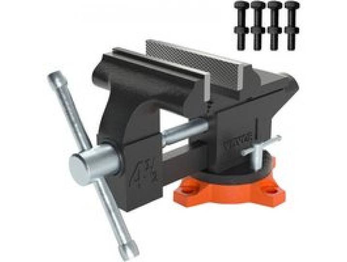 VEVOR 11,5cm Schraubstock 240° Drehbar Sphäroguss Werkbankschraubstock 1,5-4,5cm Rohrspanndurchmesser Schraubstock 8,5 cm Backenöffnung Parallelschraubstock Ideal zum Schärfen Schleifen Schneiden usw.