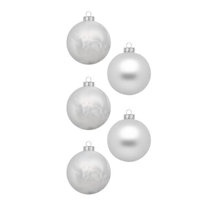 Weihnachtsbaumkugel MAGIC BY INGE, silber (weiß), Glas, Weihnachtsbaumkugeln, aus Glas, 12 Kugeln 7,5 cm, inklusive Aufhänger
