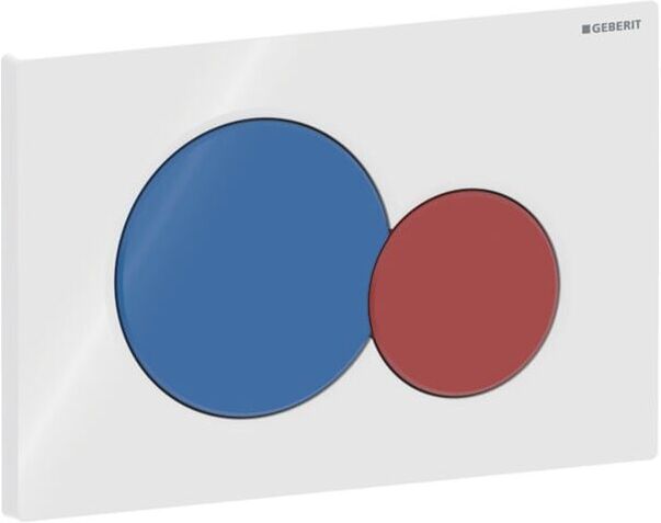 Geberit Sigma 01 Round Betätigungsplatte 115770LB5 weiss, Tasten blau/rot, für 2-Mengen-Spülung