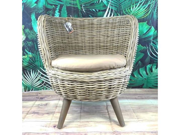 Van der Leeden Balkon & Garten Rattansessel Jakarta Grau Ø ca. 80 cm