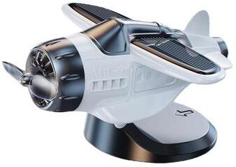 United Solar Powered Rotating Airplane Dashboard Ornament Automatic Spinning Car Interior Decor soaring Moonlight White