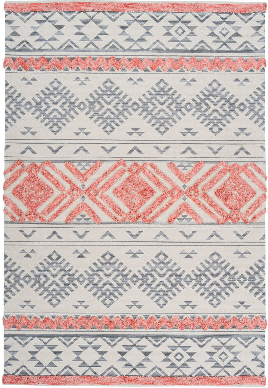 Teppich ARTE ESPINA "Ethnie 200", orange (grau, apricot), B:120cm H:10mm L:170cm, Baumwolle, Teppiche, Teppich, 3D-Design, Kurzflorteppich, Ethno-Design grau, apricot B : 120cm 1 Stk., 10mm, L: 170cm
