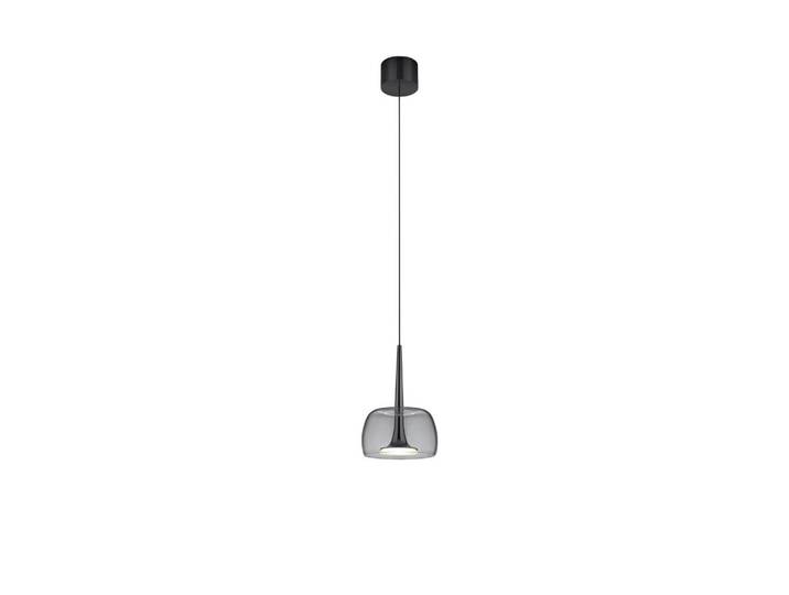 Helestra Led-Hängeleuchte Flute, Schwarzchrom, Metall, Kunststoff, Glas, 24-200 cm, Lampen & Leuchten, Innenbeleuchtung, Hängeleuchten, Pendelleuchten