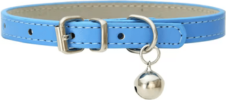 Inspire Curations LuxePaw Adjustable PU Leather Pet Collar blue s