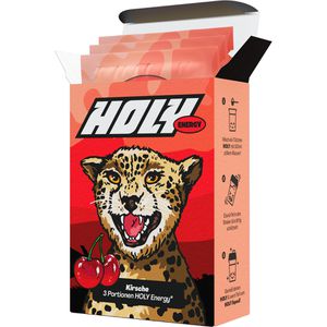 Holy Getränkepulver Energy Cherry Cheetah, Kirsche, Energy-Drink, mit Koffein, Vitaminen & zuckerfrei, 3 Stück