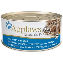 Applaws 70g Katzennassfutter 24 x 70 Gramm Thunfischfilet & Krabbe