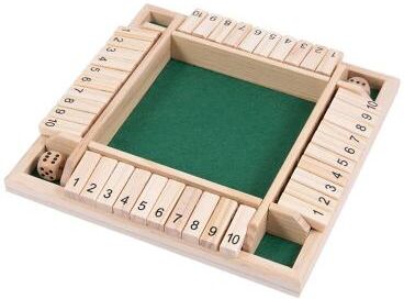 JoyToys Wooden Dice Board Game For 4 Players Shut The Box Family Game With Flaps & Dices   Fun Interaction & Entertainment green