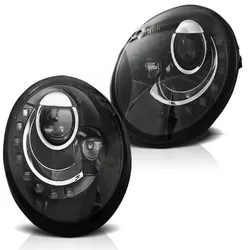 LED Tagfahrlicht Design Scheinwerfer passend für VW New Beetle 98-05 schwarz