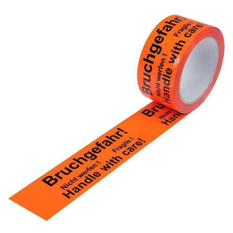 Transpak Warnklebeband PP Breite 50mm Länge 66m Stärke 52µ PP Bruchgefahr! Nicht werfen! (50 mm) (5570115)
