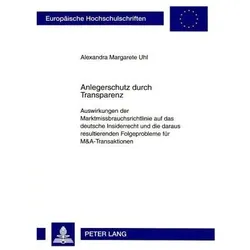 Anlegerschutz durch Transparenz, Fachbücher von Alexandra Uhl