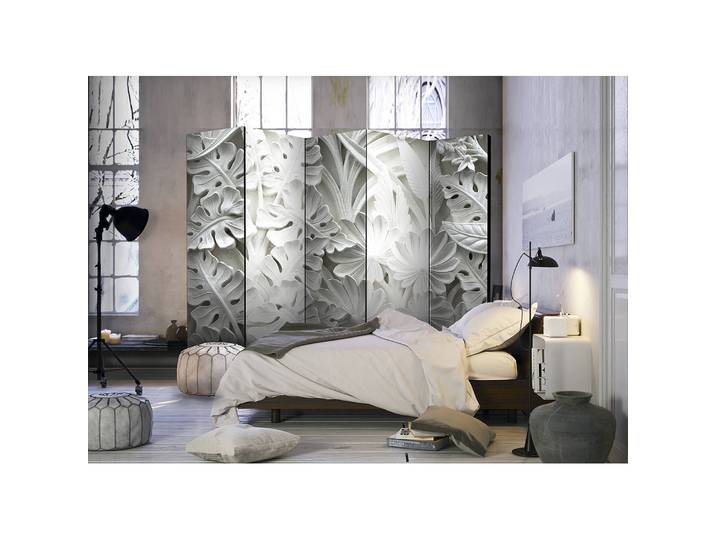 Paravent Alabaster Garden Vlies / Buche Weiß 225 x 172cm