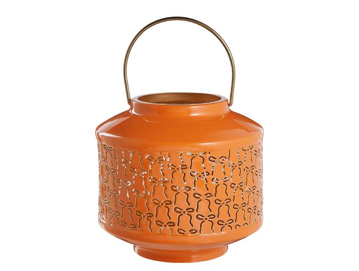 Lanterne PRESENT Schleifen 18 x 17 x 18cm Orange