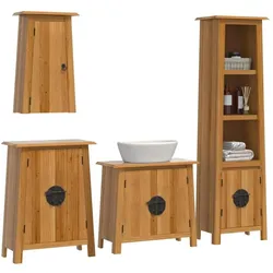vidaXL, Badmöbelset, Tiago Sink cabinet + tall cabinet + side cabinet + wall cabinet