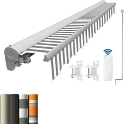 Kassettenmarkise Eclipse Standard elektrisch 3,0x2,5m Gestell Farbe Weiß (entspricht RAL 9010), Markisentuchfarbe: Sommerbrise