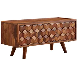 KADIMA DESIGN Lowboard Sheesham Massivholz 92x44x35 cm TV-Kommode mit Klapptür, Design TV-Schrank Hoch, Fernsehtisch Fernsehschrank Modern, Fernsehkommode