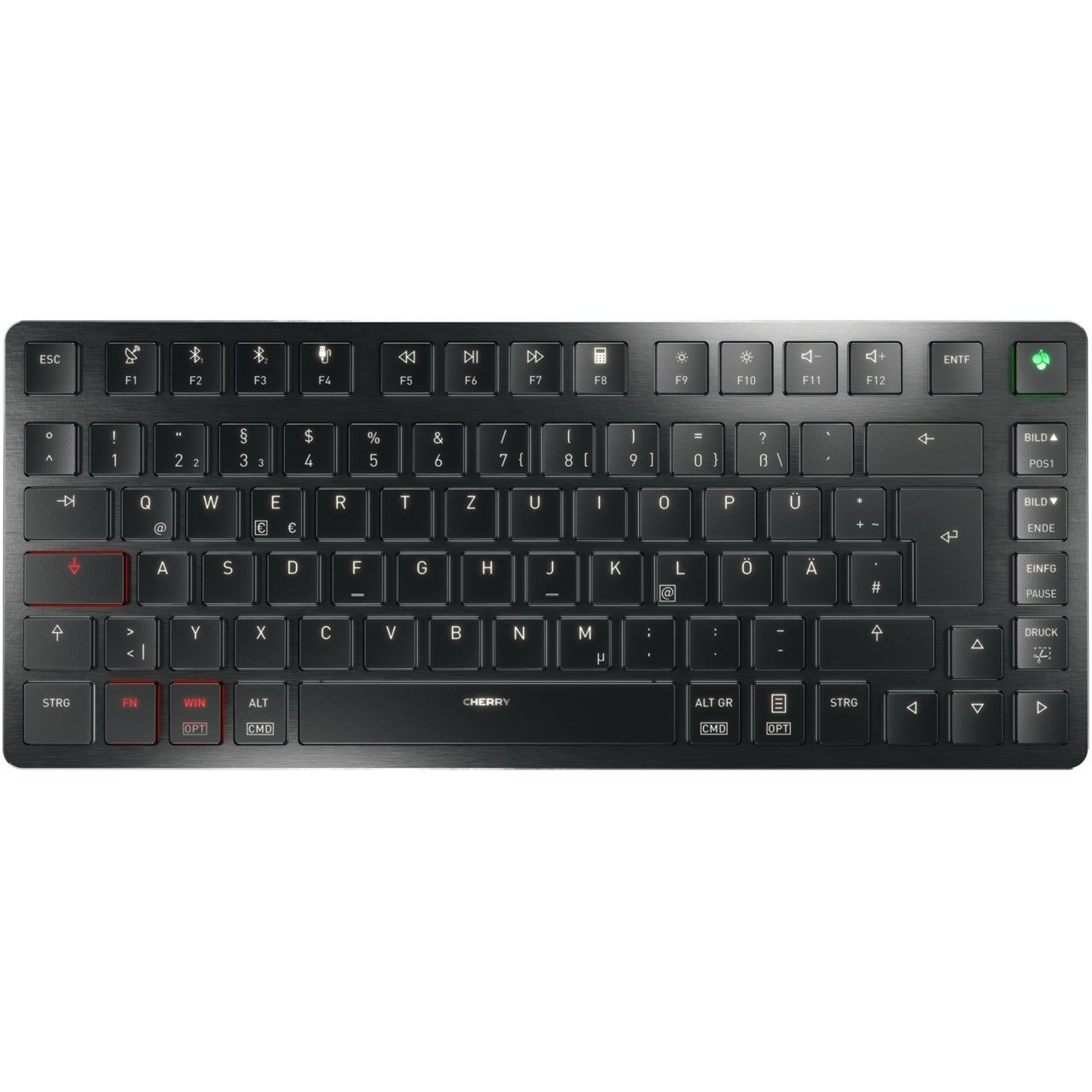 CHERRY KW X ULP Cherry MX Ultra Low Profile Tactile 2.4 GHz und USB Deutsch schwarz (kabellos)