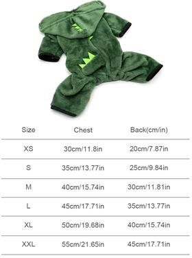 Uplifted Goods Funny Dinosaur Cosplay Hoodie For Pets Warm Winter Costume For Small And Medium Dogs And Cats l