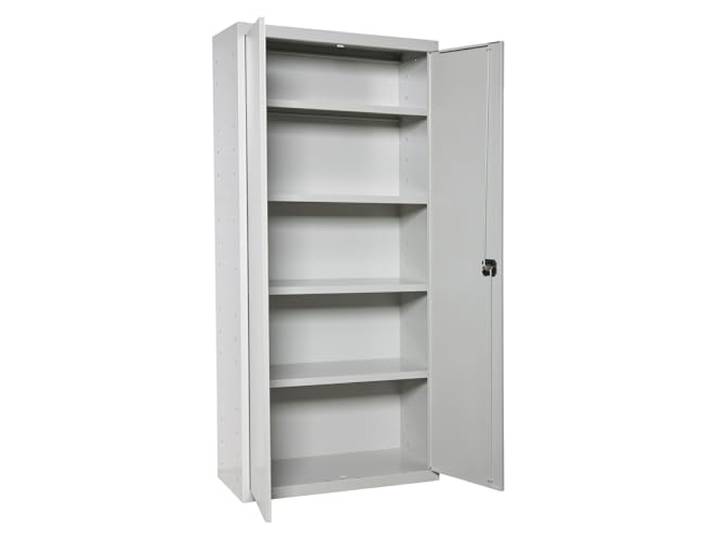 Simon Rack Garagenschrank Metall 1800x1000x400 mm - Simonlocker 2 Türen, 4 Fachböden, Enthält 2 Schlüssel, Korrosionsschutzlackierung, Grau