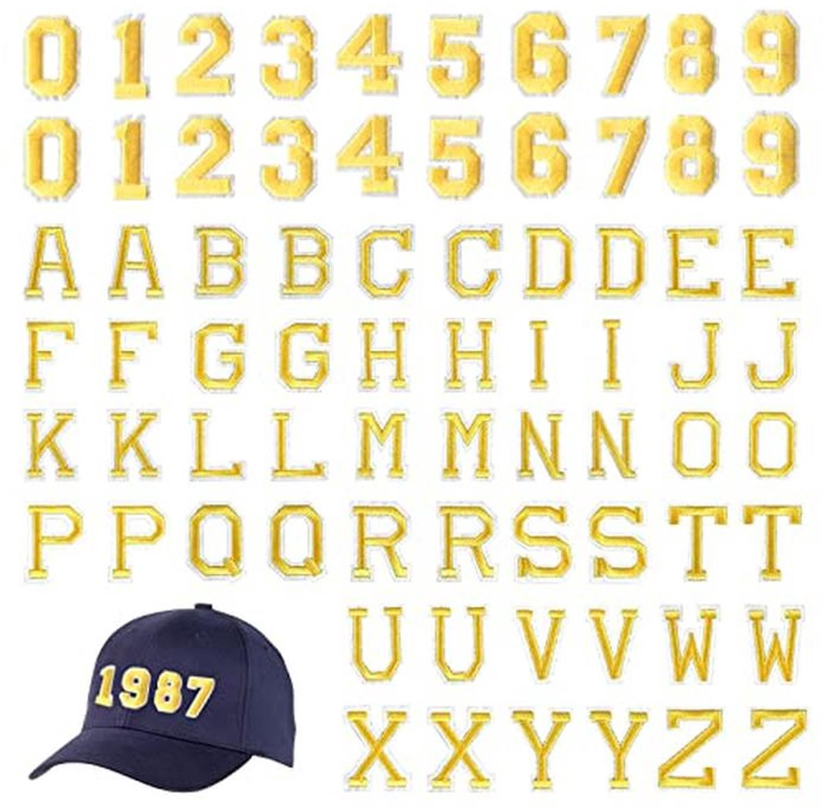 72 Stuks Opstrijkbare Letters en Cijfers Patches voor Kleding en Doe-Het-Zelf Ambachten