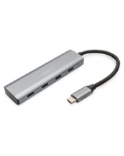 DIGITUS USB-C 4 Port HUB dunkelgrau 4x 3.1/5Gbps Digital/Daten (DA-70246)