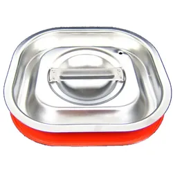 AcMax GN 1/6 Deckel Gastronormbehälter Silikon Abdeckung GN-Behälter Edelstahl